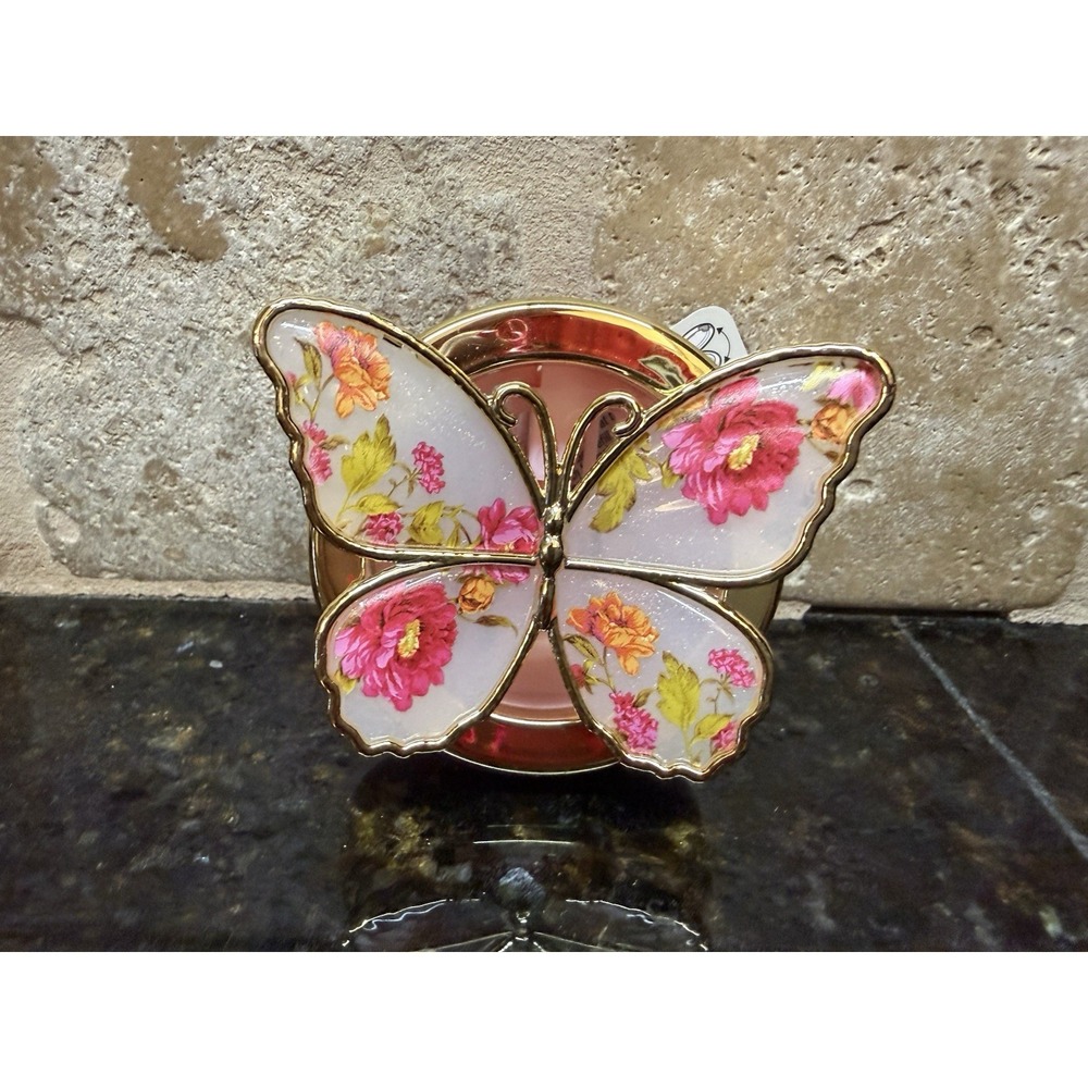 BATH & BODY WORKS GOLD GARDEN BUTTERFLY SCENTPORTABLE HOLDER CAR VENT VISOR CLIP